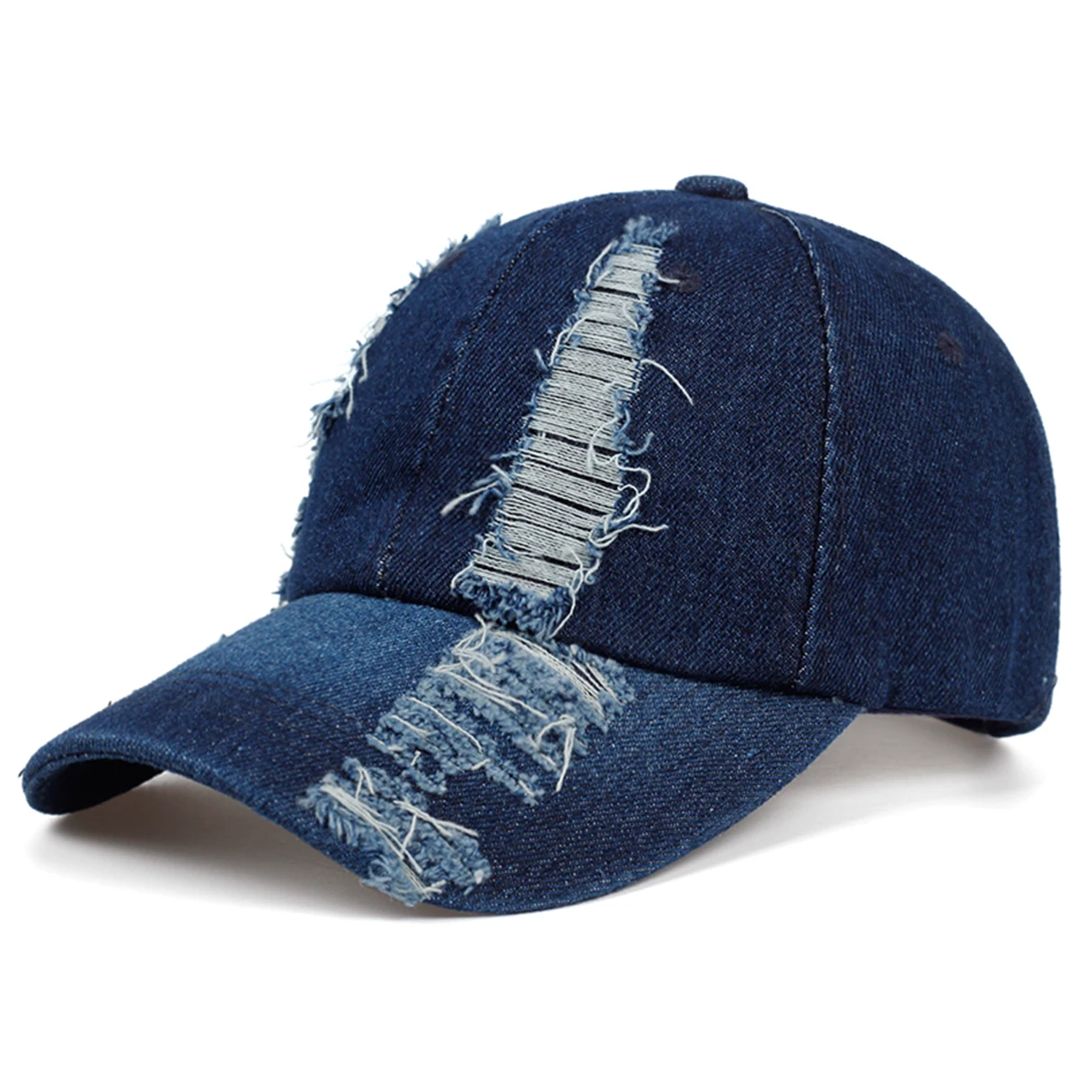 Unisex Light Solid Color Perforated Denim Baseball Caps Spring Autumn Outdoor Adjustable Casual Hats Sunscreen Hat