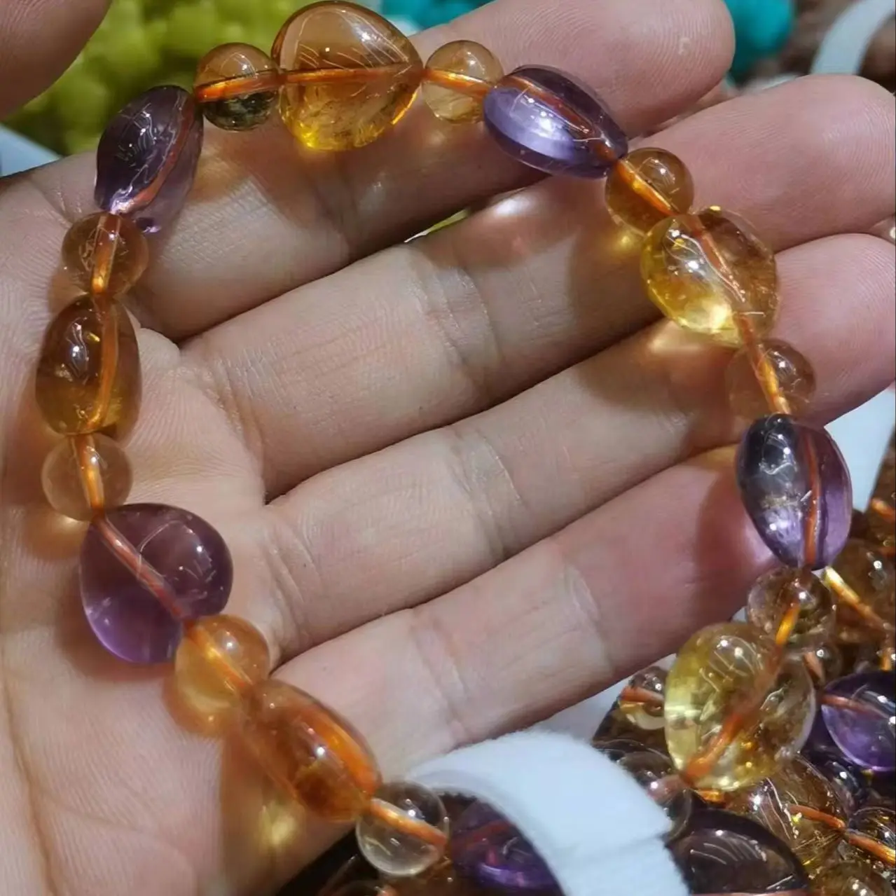 1pcs/lot Natural Crystal Bracelet Amethyst is paired with citrine Charismatic temperament Wonderful gift for women Accessories