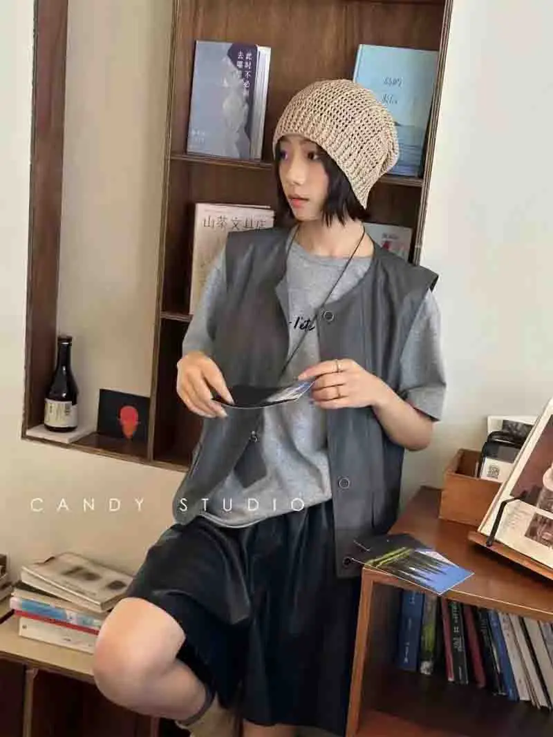 

Vests Waistcoats Thin Womens Vest Gilet Spring Pleated Layered Urban Company Commute Workplace Decorative Blended Minimalist Y2K