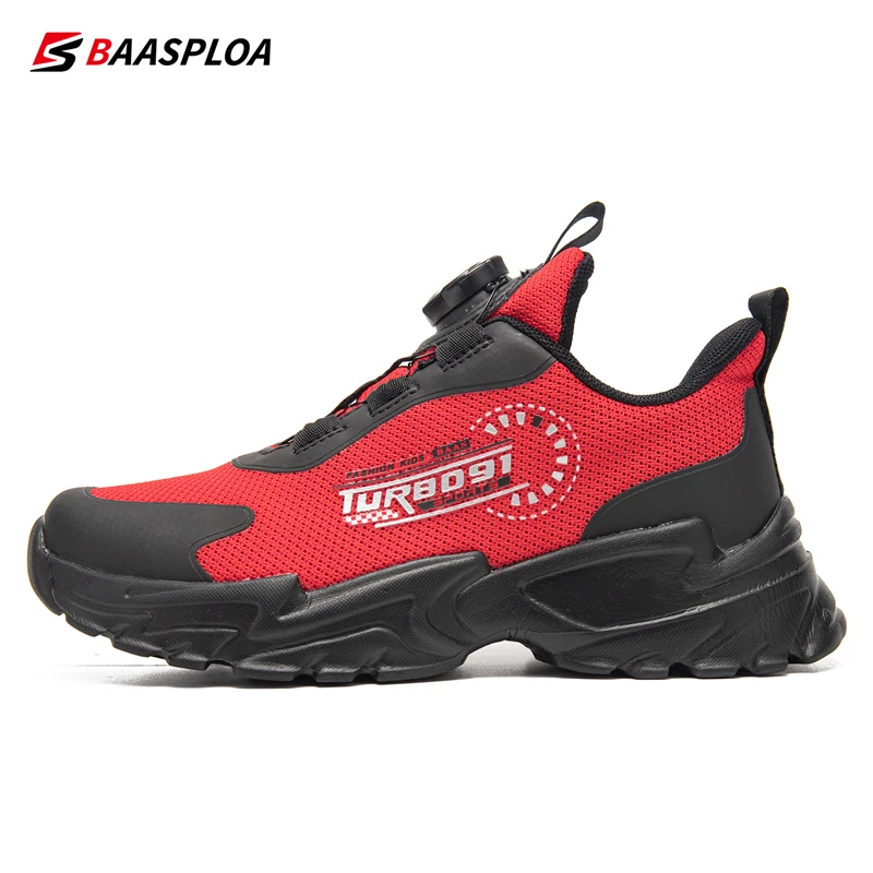 2024 Baasploa Kids Running Shoes Mesh Breathable Casual Sneakers for Children Lightweight Sport Shoes Boys Girl Non-Slip Outdoor