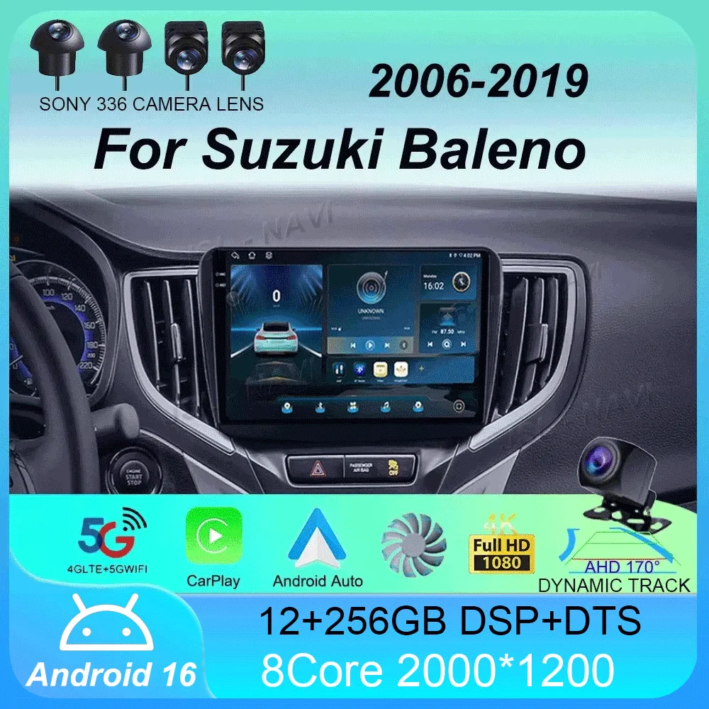 

Android 16 Car Radio For Suzuki Baleno 2016 2017 2018 2019 Multimedia Player Stereo GPS WIFI+4G wireless Carplay Auto video DSP