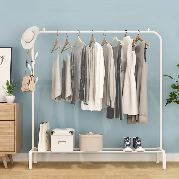 Simple Floor Showroom Hanger Stand Shop Shopping Mall Clothing Rod Garment Retail Store Single Pole Cloth Rack