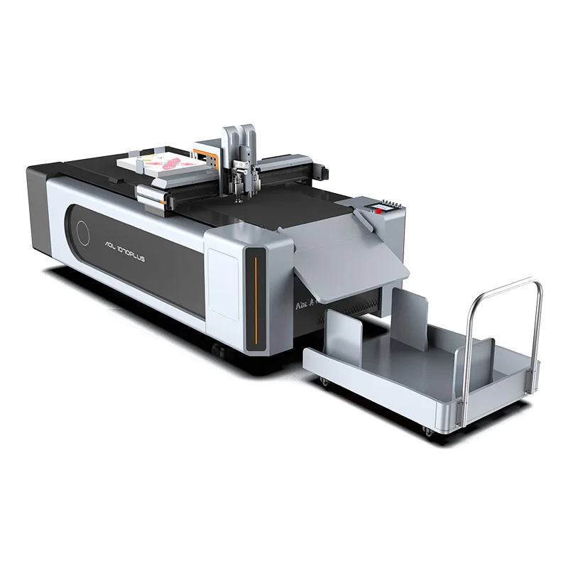 Jinan AOL1070 PLUS CNC Knife Cutter for Cardboard Cartoon Box Stickers Corrugated Boxes With Creasing Wheel Oscillating Knife