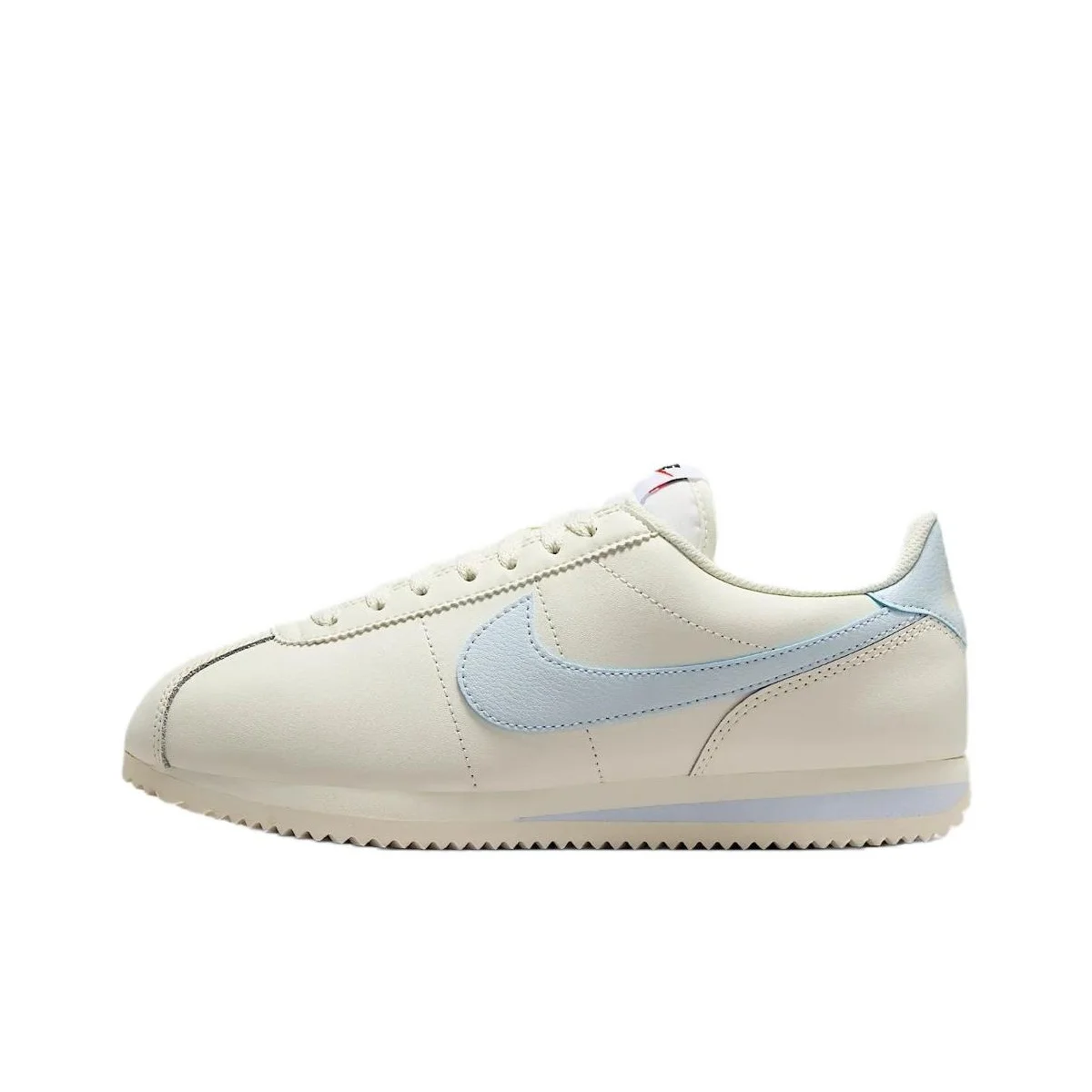 POIZON Nike Cortez Tênis de corrida de cano baixo resistente à abrasão feminino branco azul