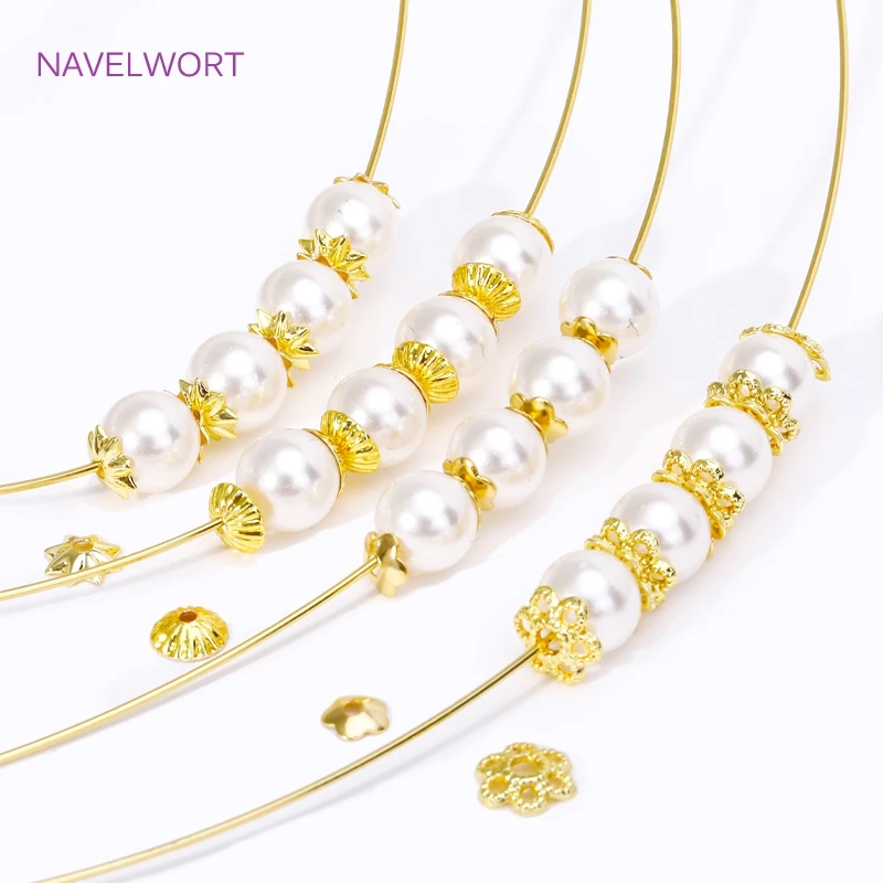 20pcs/Lot 14K/18K Gold Plated Brass Bead Caps Spacer Beads,Flower Bead Caps For Jewelry Making Supplies DIY Jewelry Accessories image 6