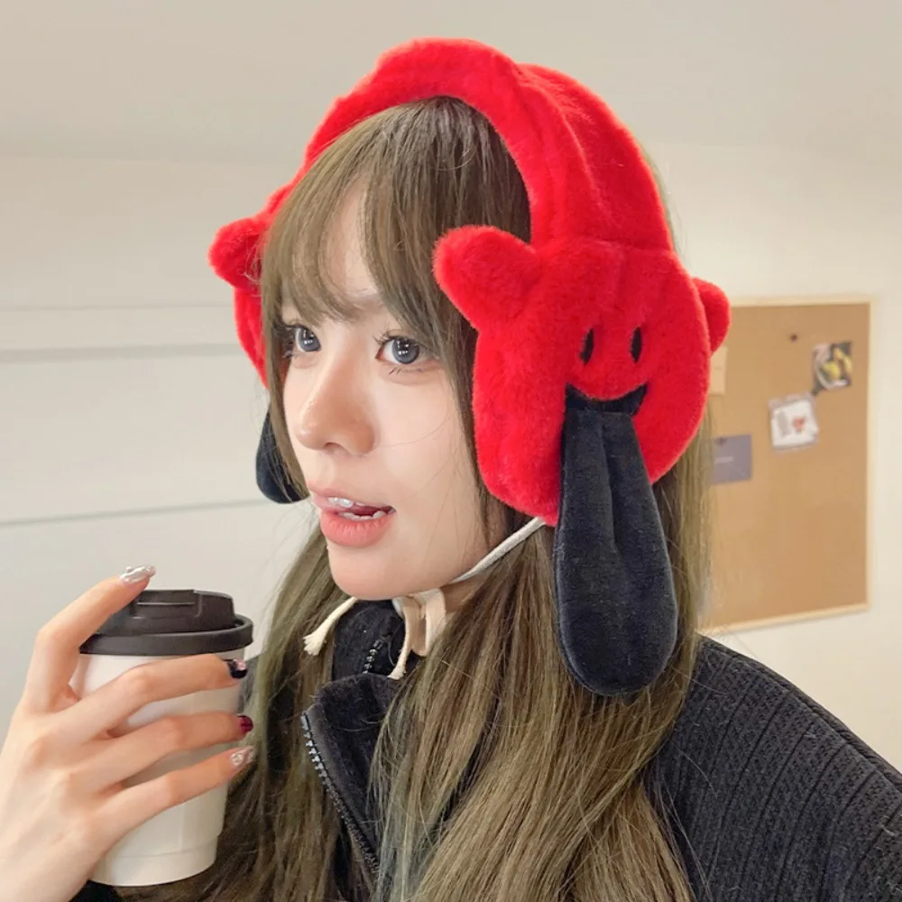 Nauszniki pluszowe w kształcie ducha z kreskówki, ciepłe, grube, zabawne ochraniacze na uszy, regulowane ocieplacze na uszy, prezent dla par na Halloween, do użytku na zewnątrz.