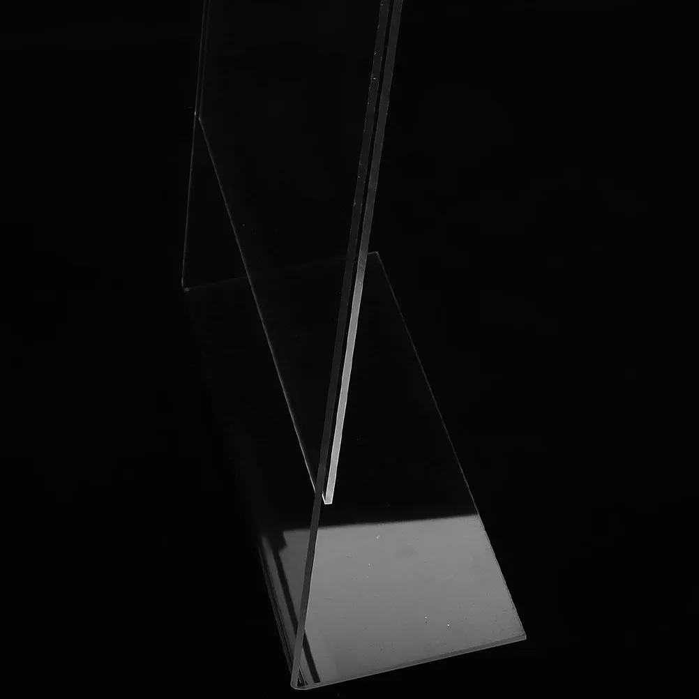 2Pcs Acrylic Poster Stand L Shaped Clear Sign Holder Menu Display Table Number Holder for Office Classroom Desktop Use