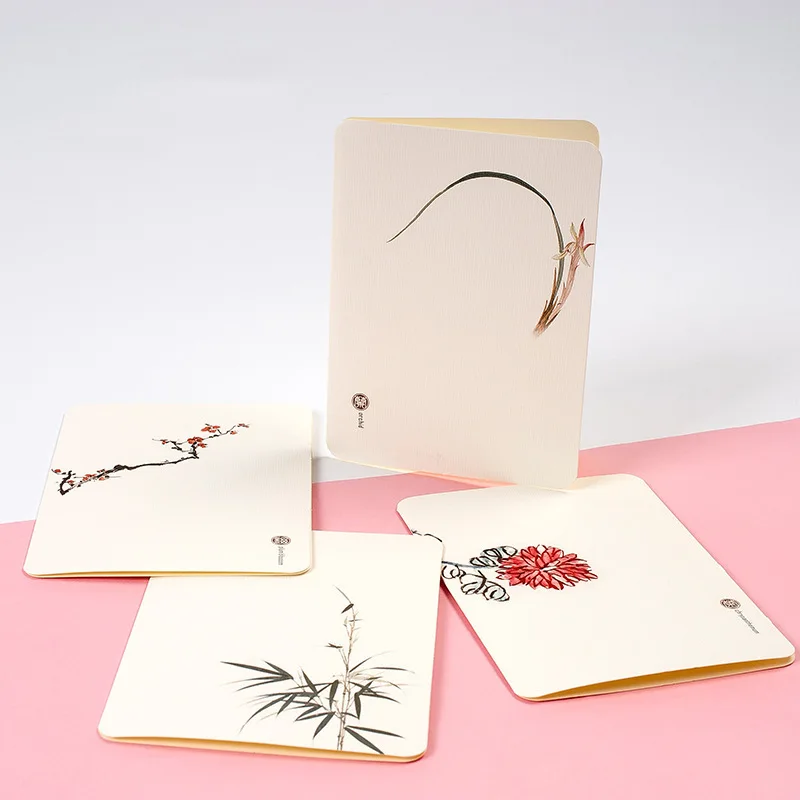 50pcs Chinese Style Creative Simple Classical Greeting Card Blessing Message Small Card Festival Valentines Day Retro Gift Card