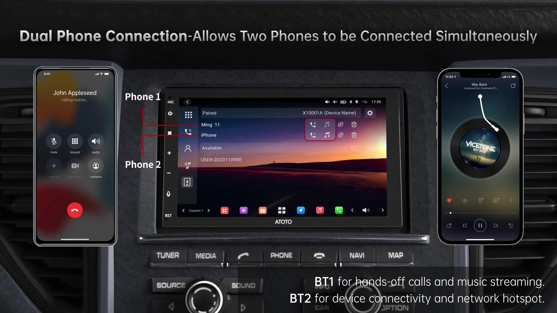 ATOTO X10 2DIN Android 13 7インチカーステレオ 8GB+128GB