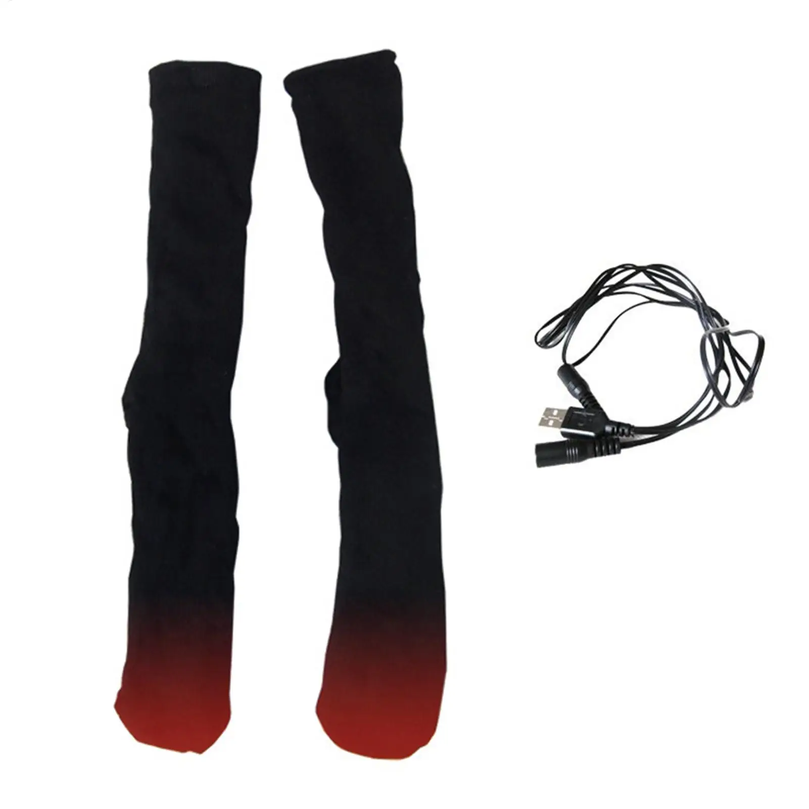 

Носки с подогревом 4,5 В/5 В, удобные моющиеся, растительный подогрев, вязаные носки с подогревом для лыж, спорта на открытом воздухе, электрические термоноски