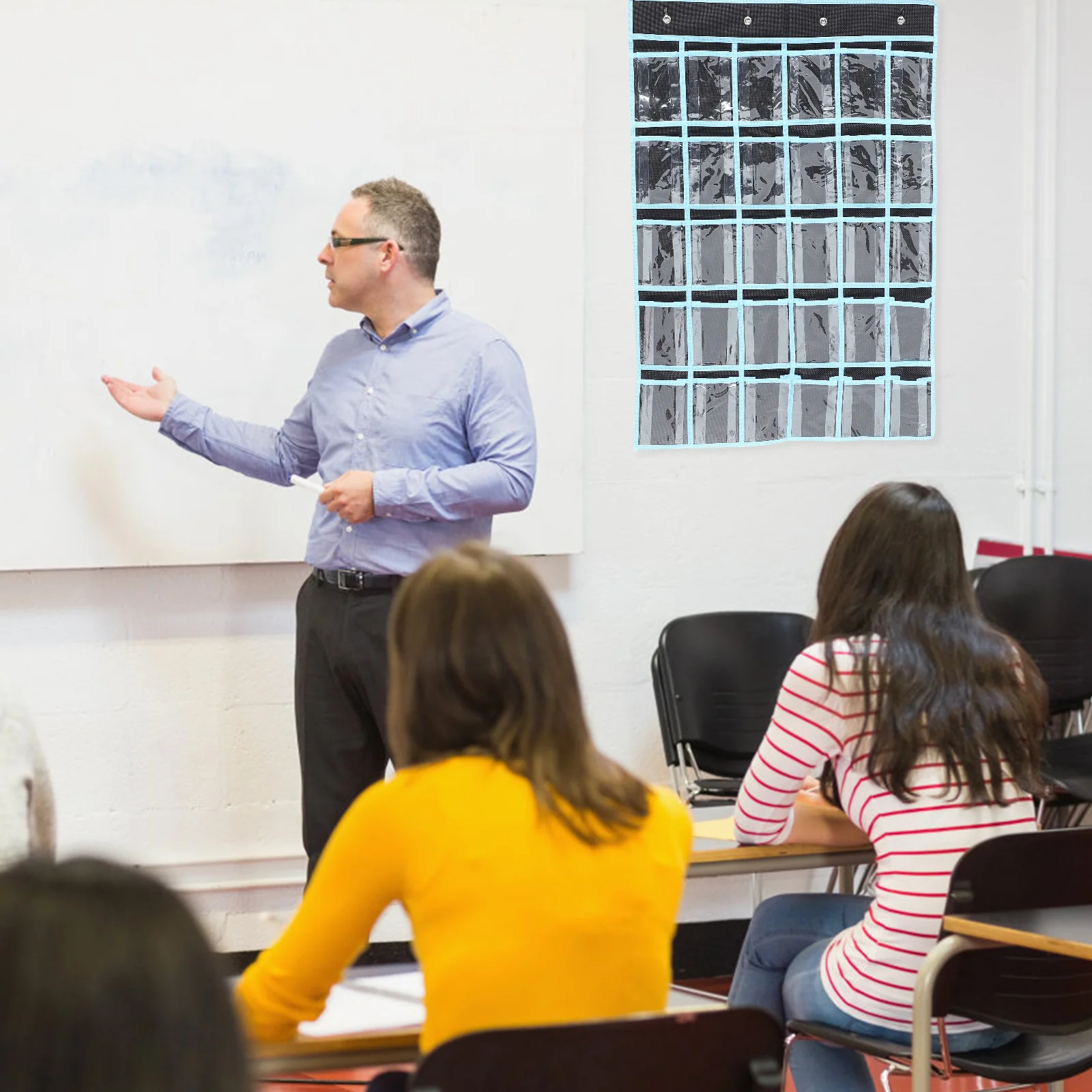 

Long Service Life Wall Mounted Phone Storage Bag Multi Pocket Organizer for Classroom Cell Phones Calculators and Other Sundries