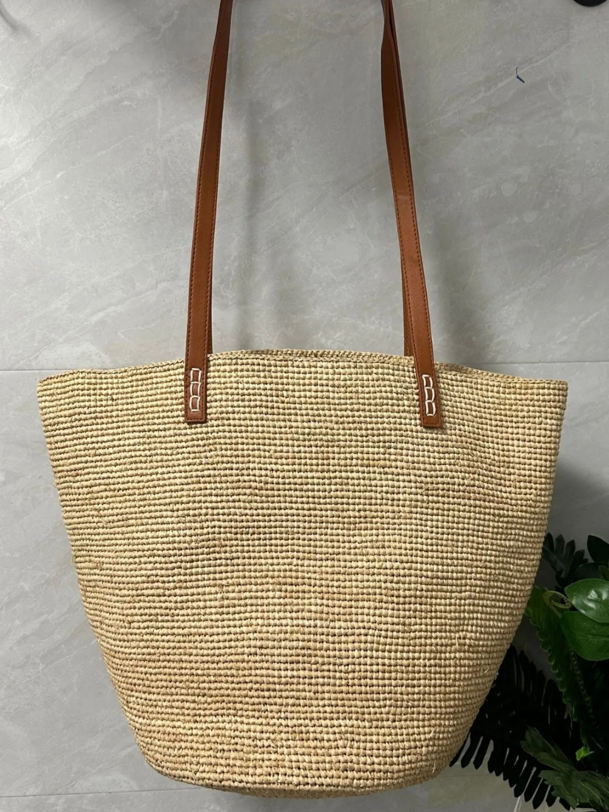 

High-Quality Handwoven Leather Shoulder Strap Tote Bag Raffia Straw Big Bag For Women Designer Handbag Custom Casual Beach Part