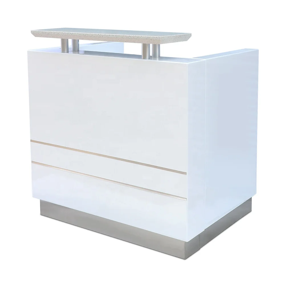 

Kangmei Wholesale Cheap Price European Modern New Design White Beauty Salon Furniture Small Counter table Front Reception Desk