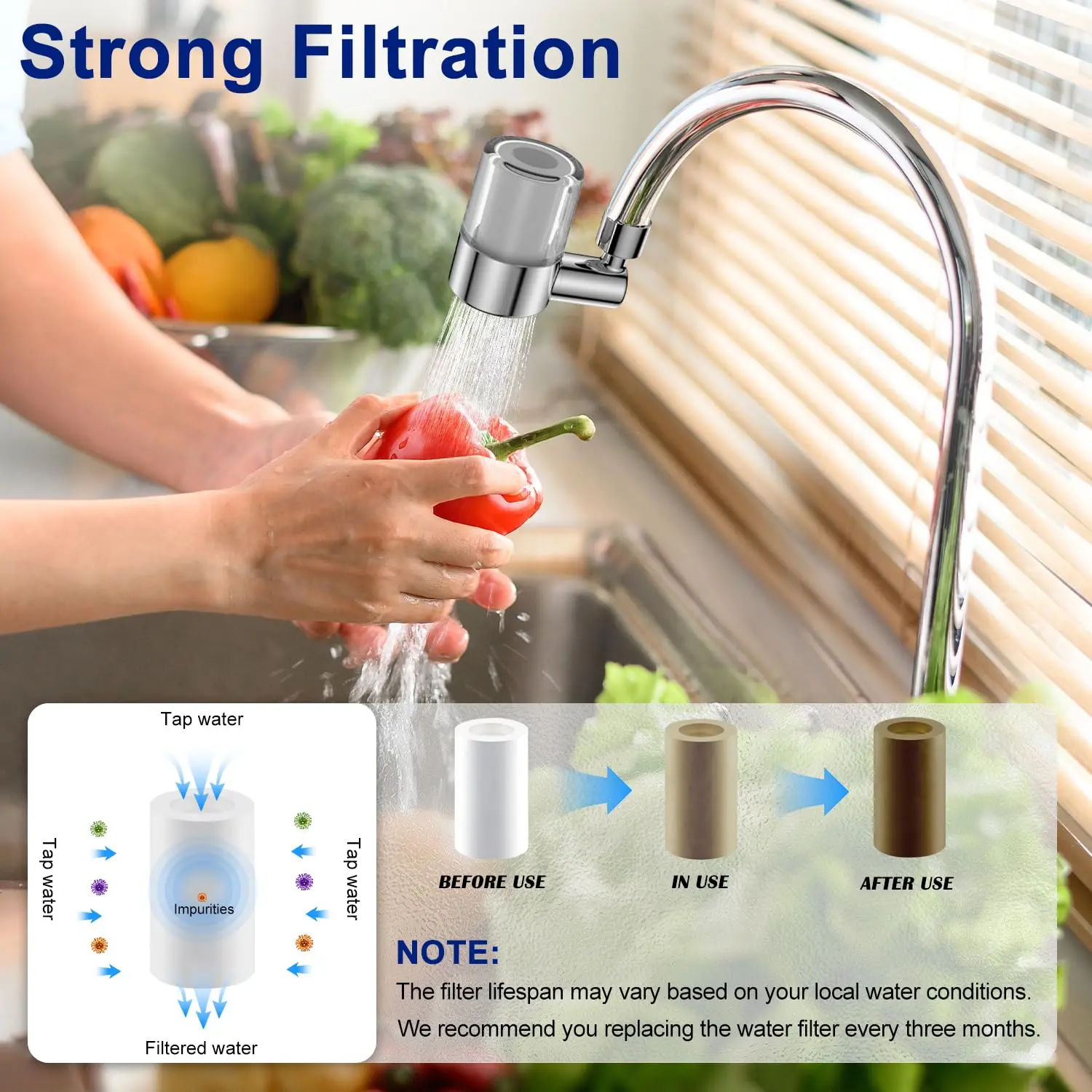 720 °   Rotation Wasserhahn Filter Universal Wasserhahn Einstellbare Dual Modus Sprayer Filter Wasser Sparende Düse Bad Wasserhahn Anschluss