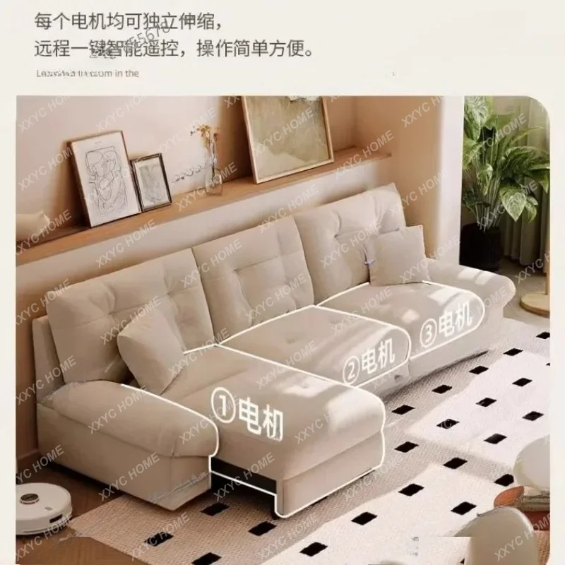 XX new type of retractable sofa, living room cat catching cloth multifunctional electric cream wind fabric sofa bed