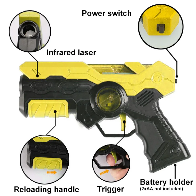 علامة الليزر معركة لعبة بندقية مجموعة الكهربائية لعبة الأشعة تحت الحمراء البنادق سلاح الاطفال الليزر سترايك مسدس للبنين الأطفال الرياضة في الأماكن المغلقة في الهواء الطلق