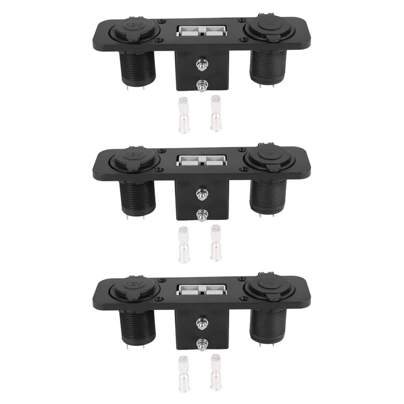 

3X Flush Mount For Anderson Plug Socket Double USB Charger Socket Panel For Caravan Camper Boat Truck