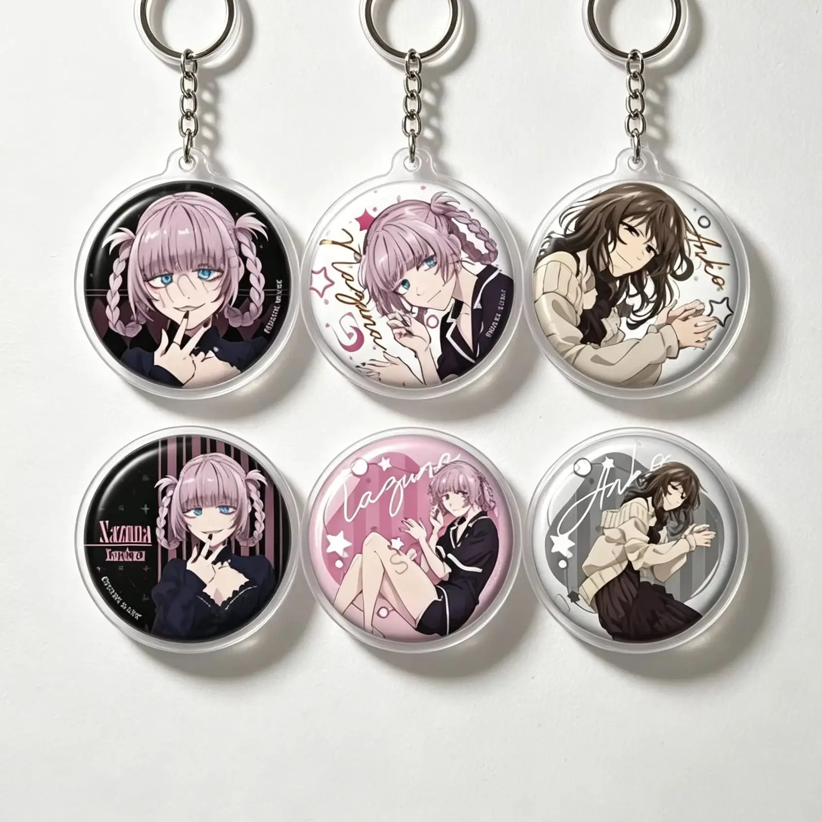 TV Animation Call of the Night Season 2 Nazuna Nanakusa and Anko Uguisu Circle Acrylic Pendant Keychains Bag Decorations