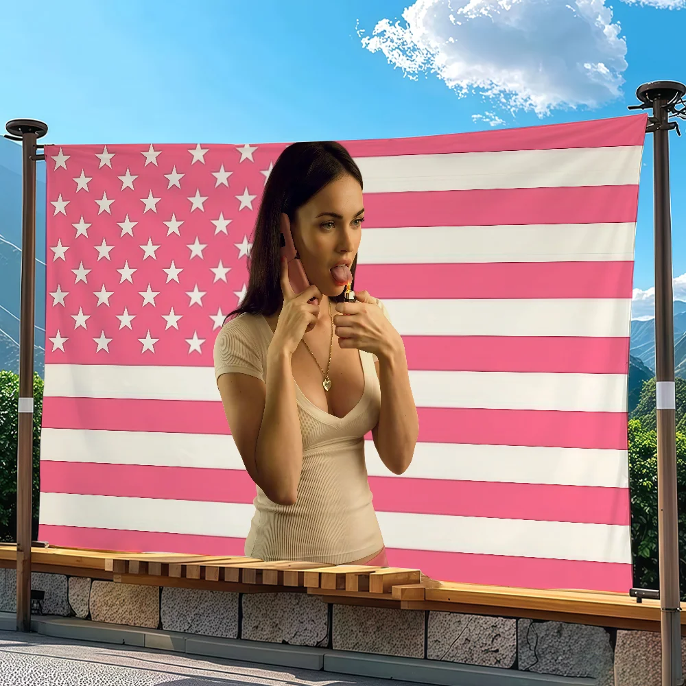 Actor M-Megan Fox Flag Tapestry Outdoor Party Bedroom Living Room Dormitory Decorative Themed Wall Hanging Banner Gift