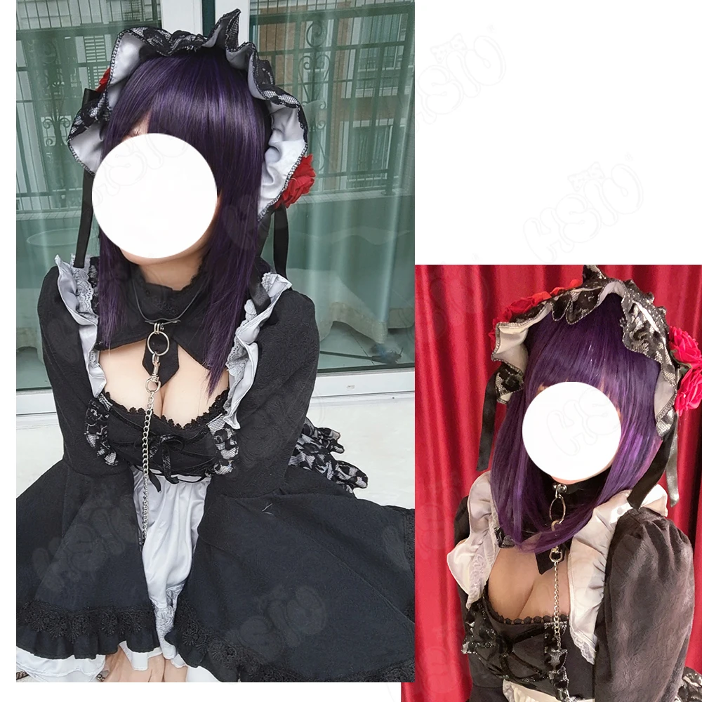 Marin Kitagawa peruka do Cosplay Anime mój przebieraniec kochany Cosplay 「 HSIU 」 peruka z włókna syntetycznego czarno-fioletowe peruka krótka