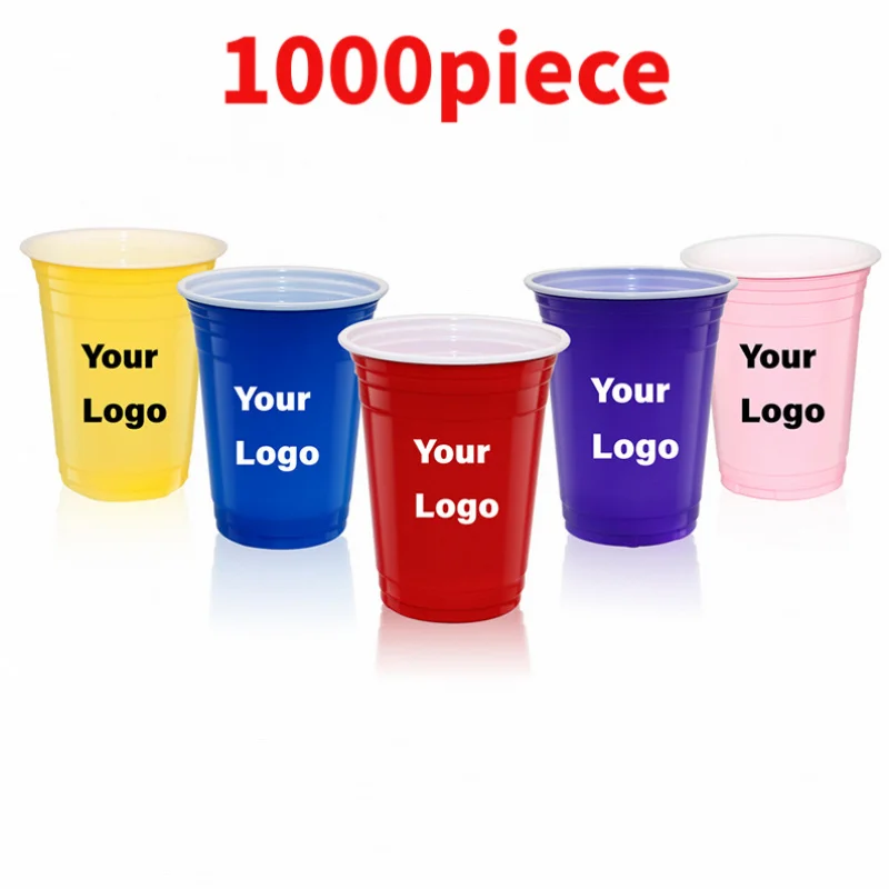 10 00piece.Custom.Xiamen Factory 16oz Disposable American Style Single Wall Plastic Party Cups Red Beer Cup 18oz dispo