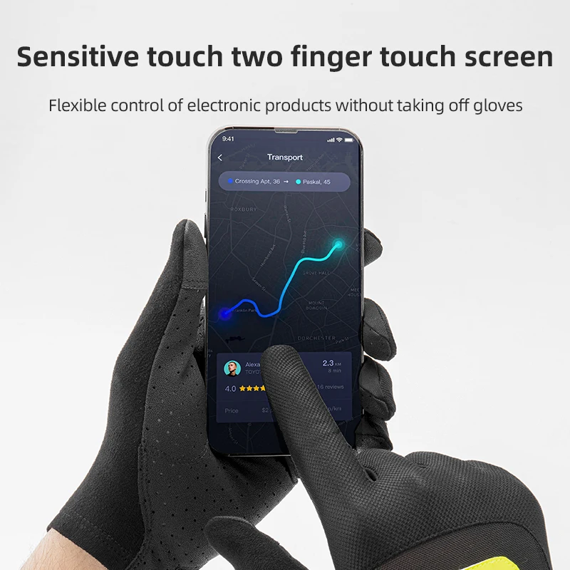 ROCKBROS Bike Gloves Full-finger Touch Screen Reflectuve Long Finger MTB Road Cycling Motorcyclist Glove Bicycle Accessories