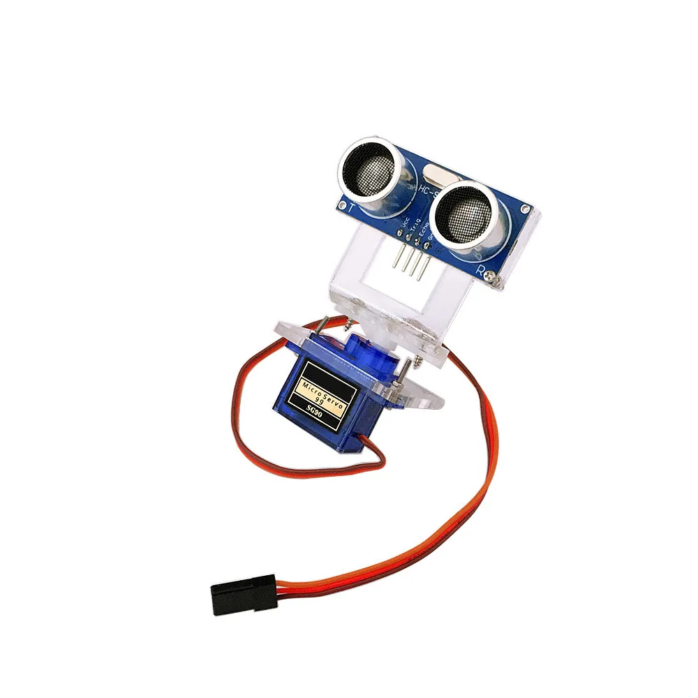 Acrylic Intelligent Car Kit with SG90 Servo, Ultrasonic Sensor, and Bracket - Compatible with ESP32 & STM32 for Enthusiasts