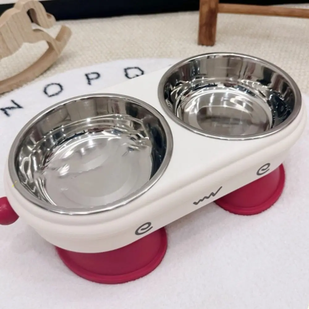 

High-Stand Cat Bowl Anti Slip Detachable Dog Food Feeding Basin Stainless Steel Large Capacity Pet Drinking Feeder Kitten Puppy
