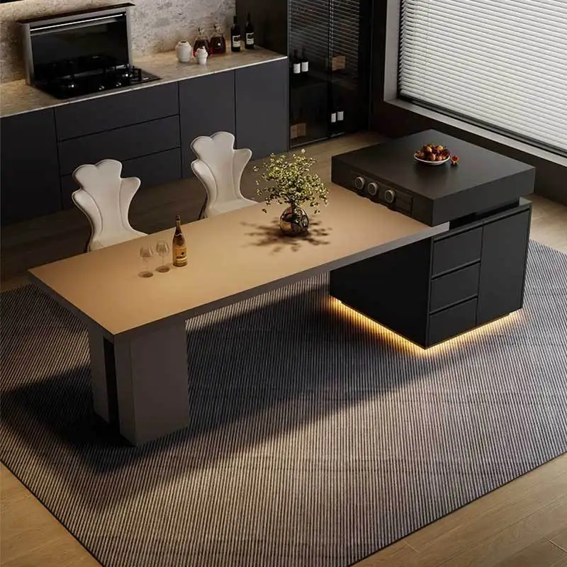 Nakajima Tai Luxury Stone Household Retractable Dining Table Integrated Large Apartment Bar Counter Multifunctional Storage