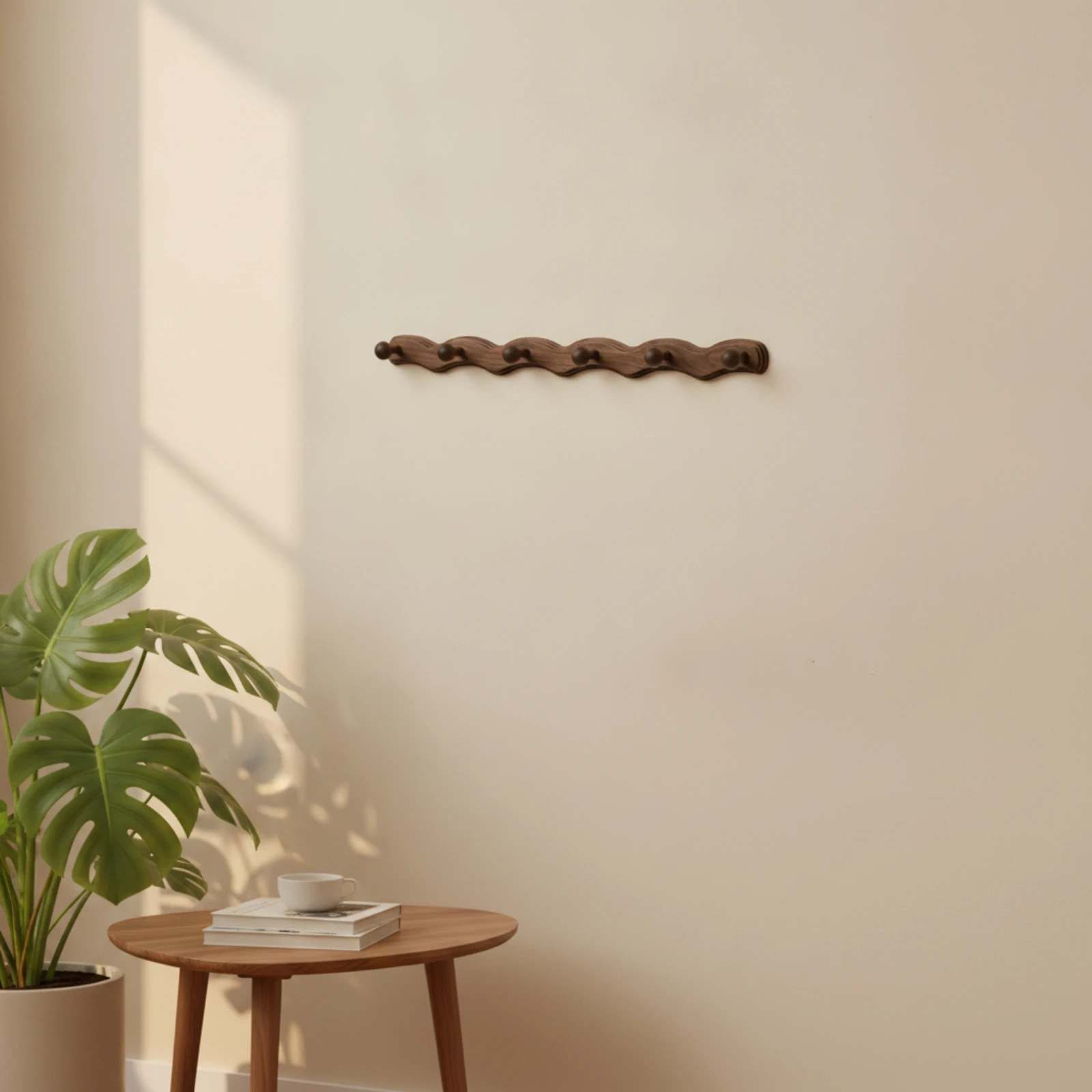 Wooden Coat Rack with Hooks Versatile Wooden Coat Hook Rack Peg Rail Slim Easy to Install for Entryway, Hallway