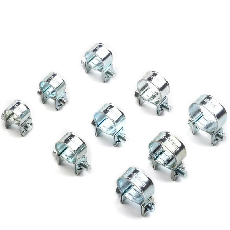 10PCS 7-18mm Mini Clamp Fuel Injection Hose Air Hose Clamps Assortment Kit Diesel Petrol Pipe Clips