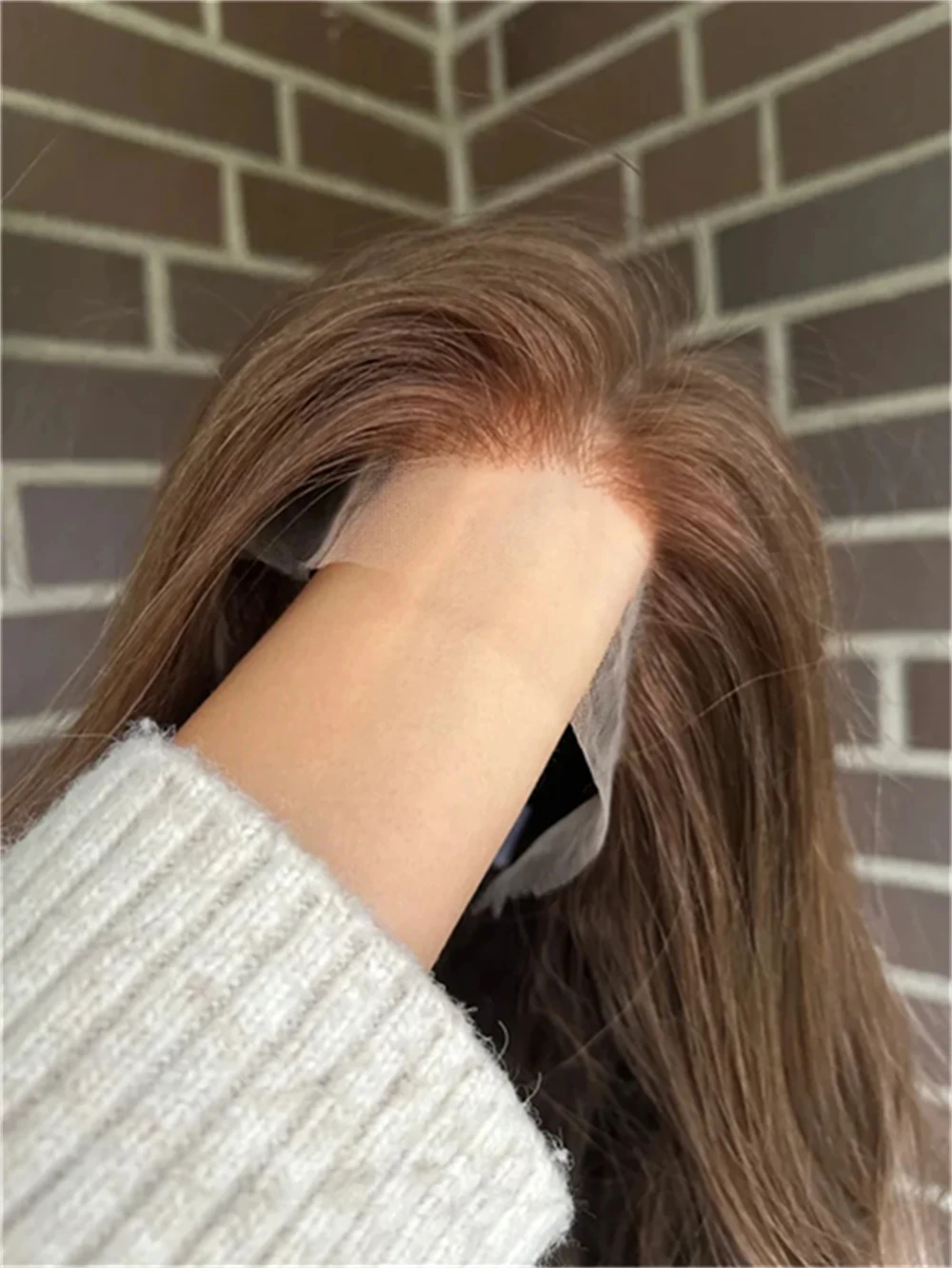 أشقر رمادي فاتح مع شعر مستعار قصير بوب بني اللون 13x4 باروكة أمامية من الدانتيل 180% كثافة شعر بشري مموج فضفاض للنساء