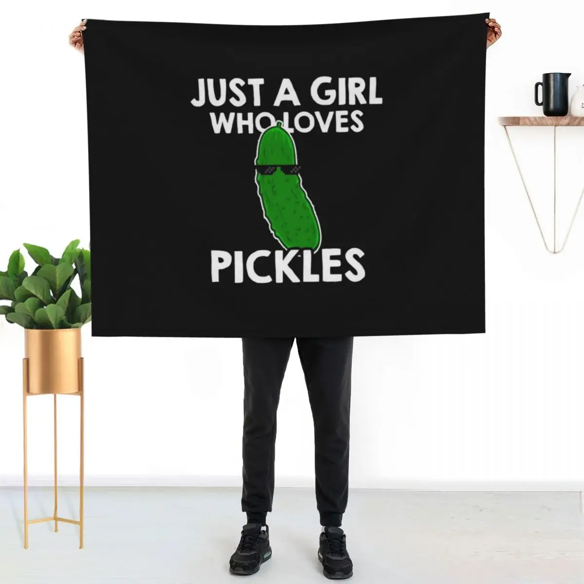 

Just A Girl Who Loves Pickles Throw Blanket Lightweight Cozy Blanket for Bed Sofa
