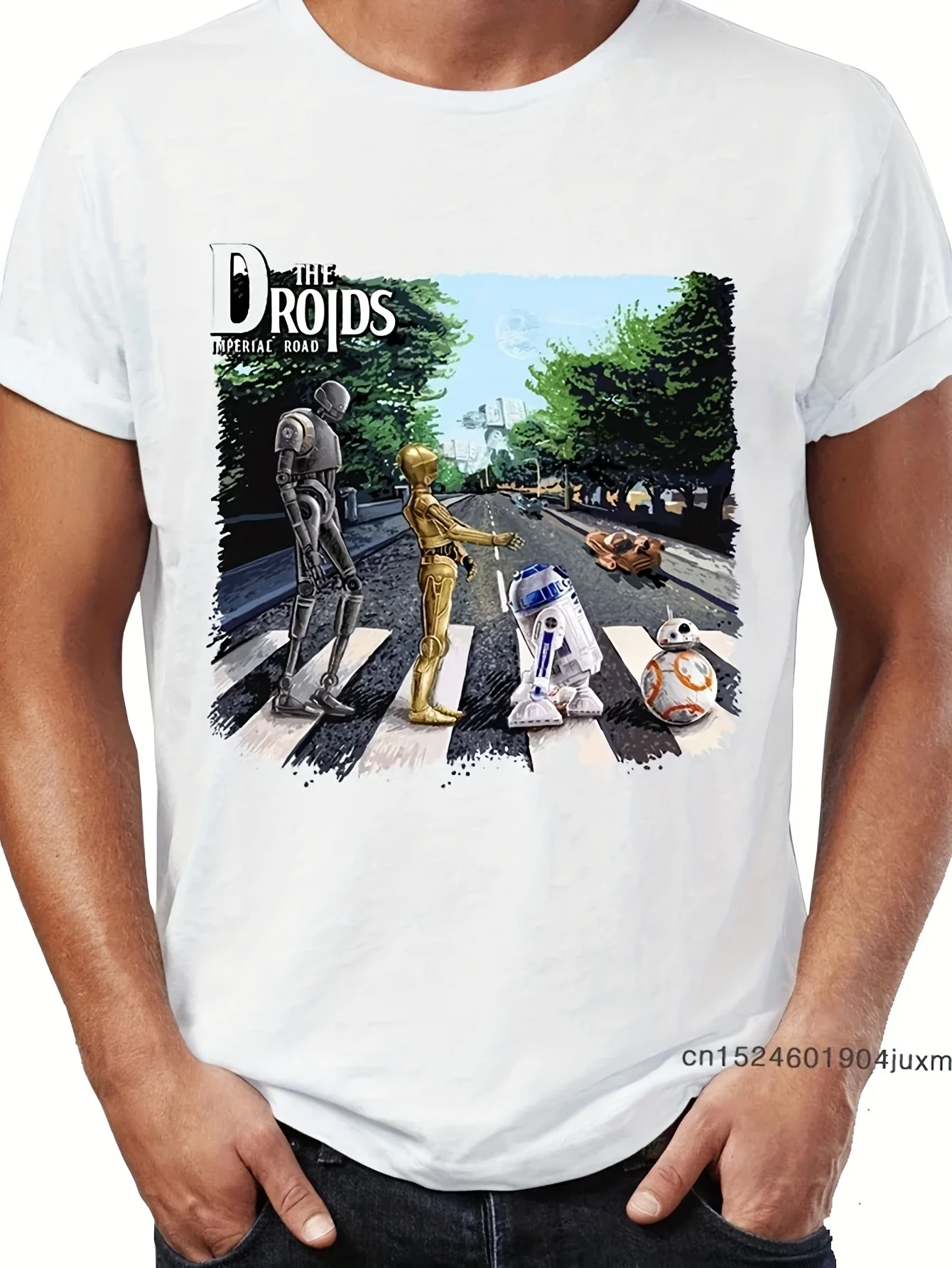 Совершенно новые мужские футболки из 100% хлопка Driod Imperial Road Abby Road R2D2 C3PO Game Awesome Artwork Футболки с принтом Футболка большого размера