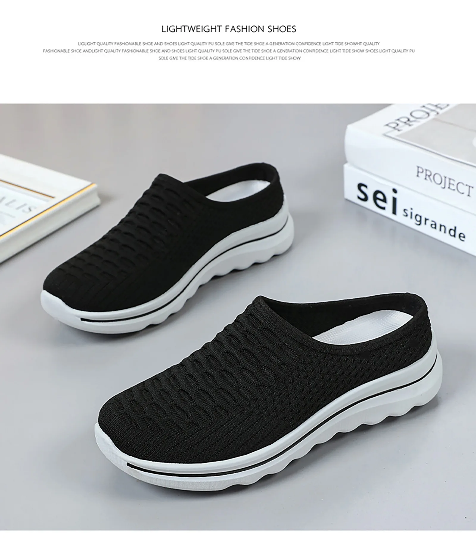 Übergrößen Damen Atmungsaktive Mesh-Pantoletten Slip-On Freizeitschuhe für Innen- und Außenbereich Tägliches Tragen – Detail 29