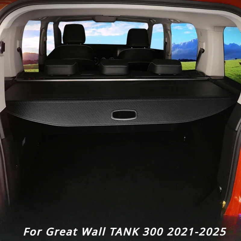 For Great Wall TANK 300 2021-2025 Car Rear Trunk Curtain Cover Rear Rack Partition Shelter Canvas Storage Decoration Accessories