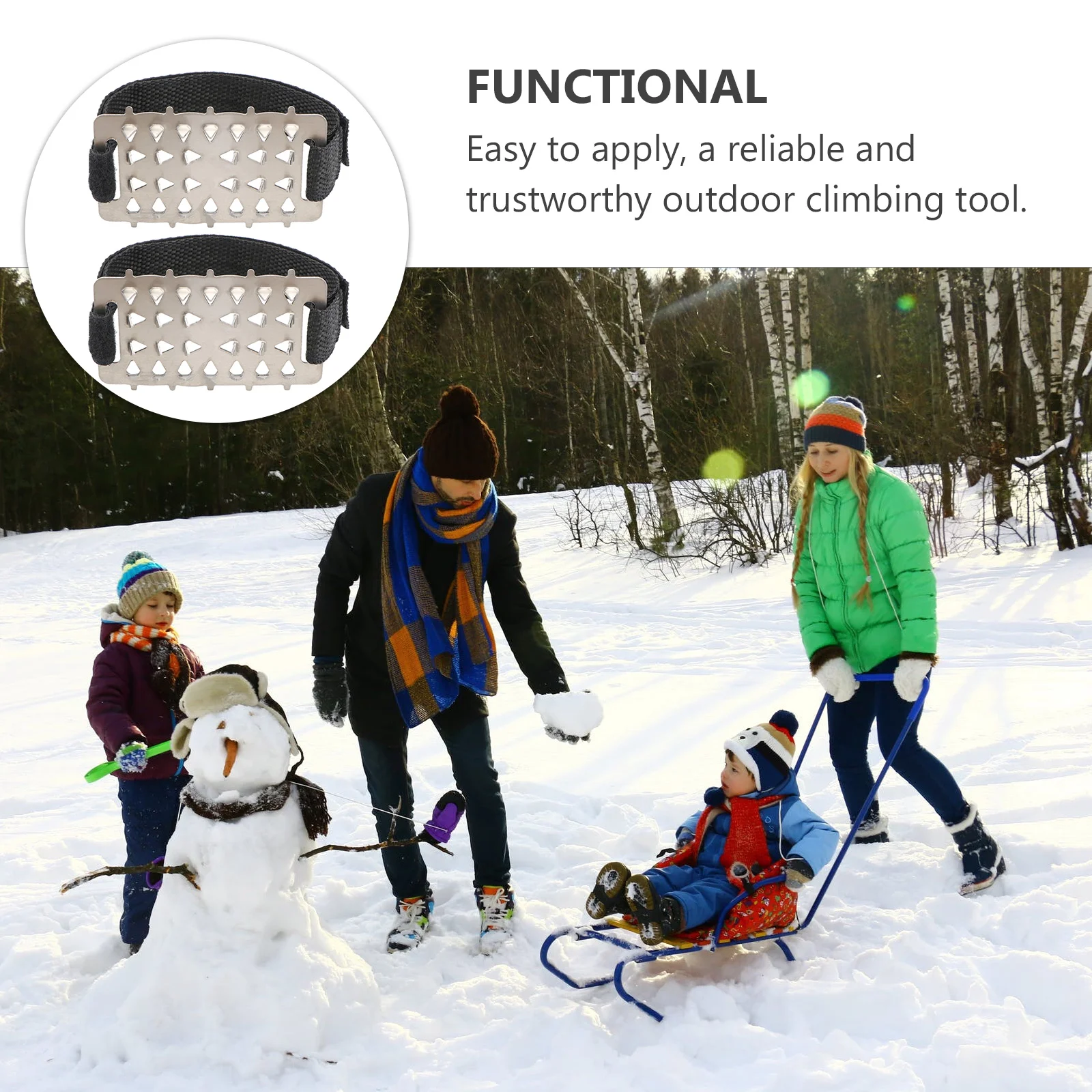 Stainless Steel Crampons Ice Grippers for Shoes and Boots Climbing Cover Spikes Grips Snowfield Cleat Hiking Child