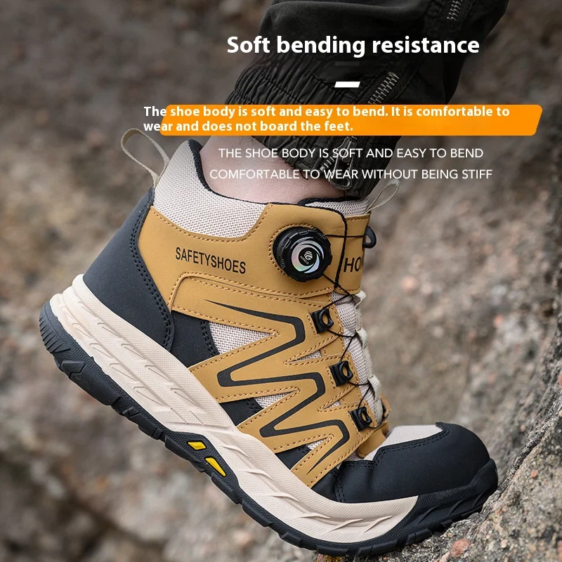 New Safety Boots Men Work Indestructible Shoes Sneakers Steel Toe Protective Boots Anti-smash Anti-puncture Work Safety Shoes