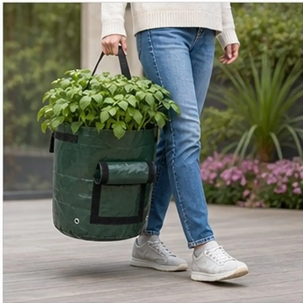 10 Durable Potato Planting Bags Cloth Breathable Potato Grow Bags with Access Flap for Garden Balcony Plant Grow Pouch