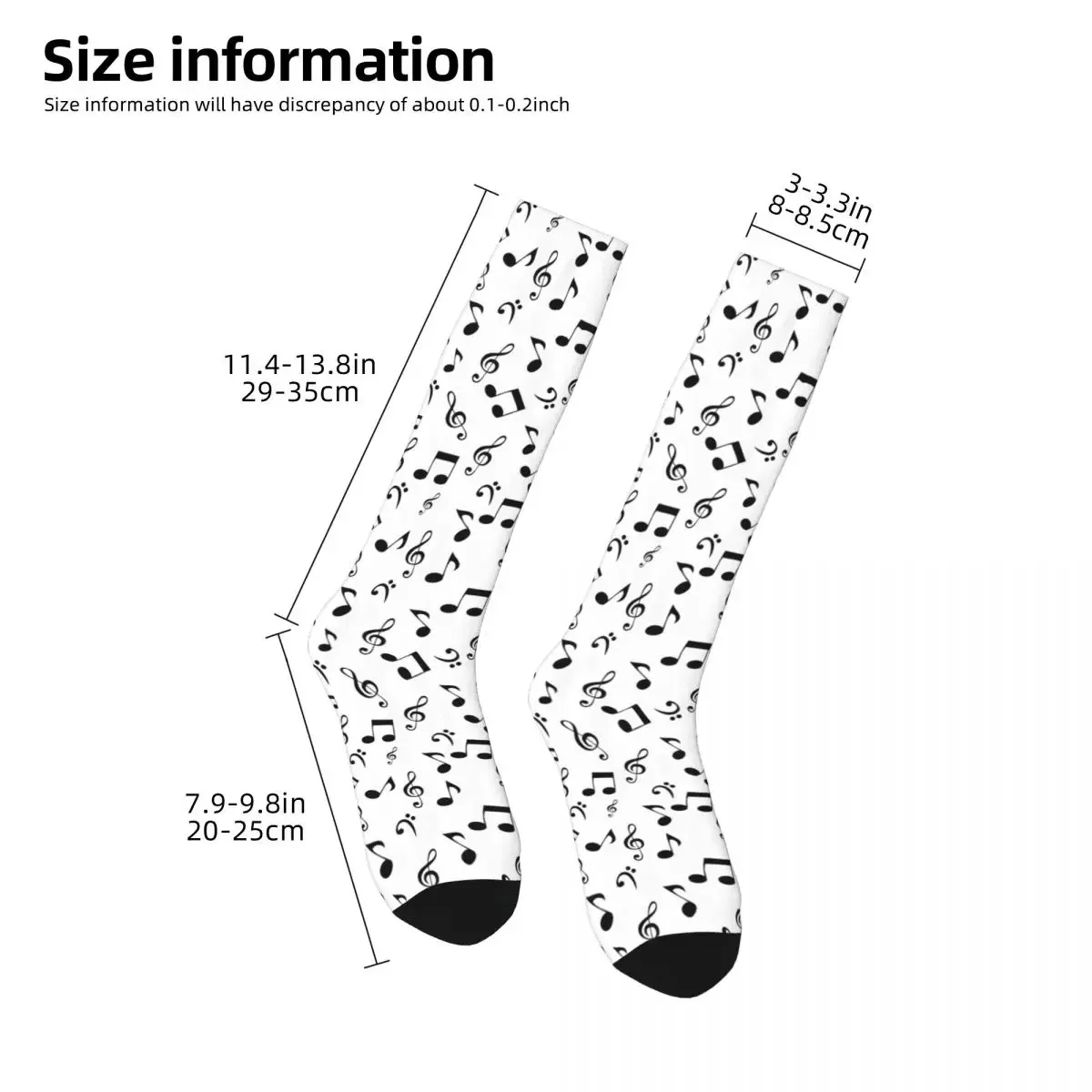 Novelty Women Over Calf Socks Music Sign Musical Note Merch Super Soft Sport Socks Below Knee All Season Best Gifts