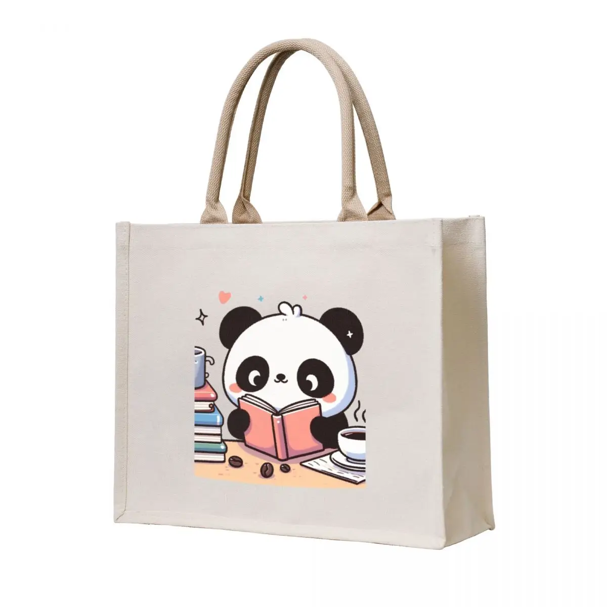 

Cute panda reading book Tote Bag tote bag men's Women's bags Beach bag