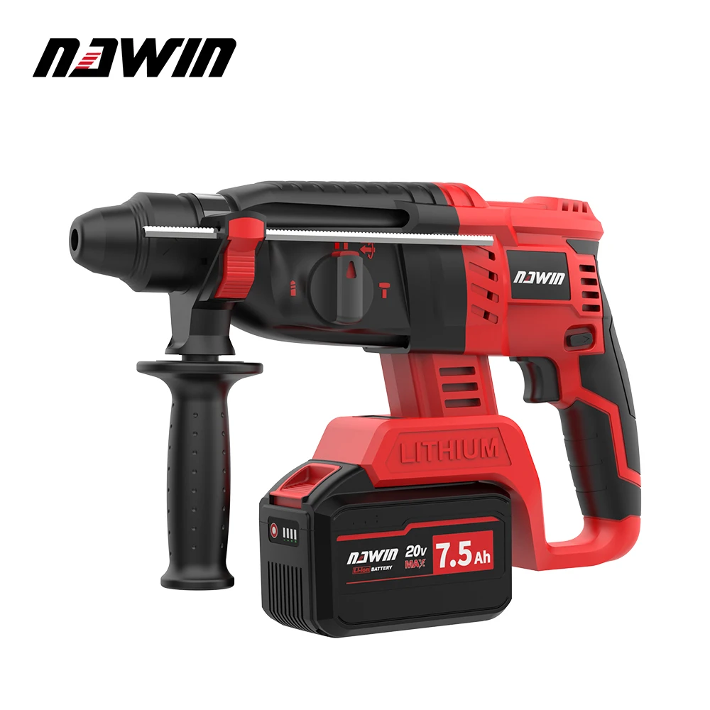 NAWIN 20V Brushless Cordless Hammer Drill Professional Industrial Grade Concrete Drill Wall DIY High Power Tools