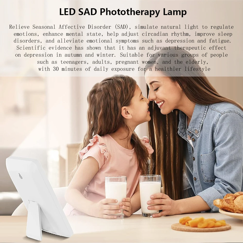 LED Touch Screen Makeup Light UV Free 3-Speed Dimming Fill Light SAD Phototherapy Light Night For Desktop/Wall Lighting