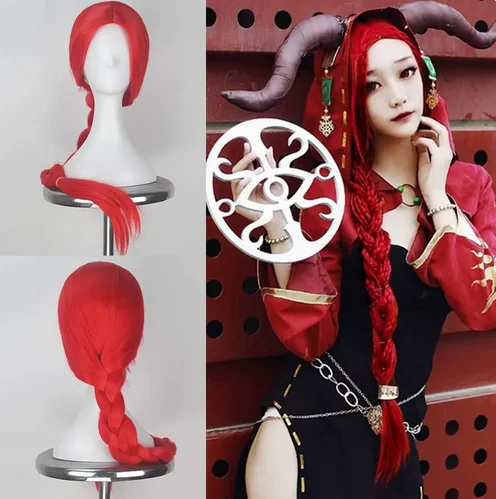 Identity  Fiona Gilman Cosplay Wigs for Women Long Hot Red Braids Synthetic Wig Heat Resistant Braiding Hair Fashion Wig