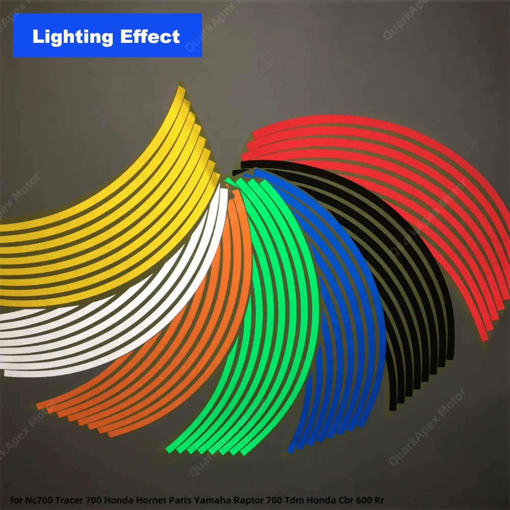 휠 스티커 반사 림 스트라이프 테이프 자전거 오토바이 스티커, Nc700 트레이서 700 혼다 호넷 부품, 야마하 랩터 700 Tdm용