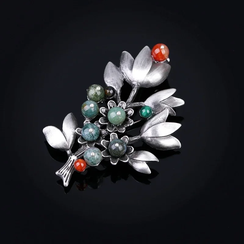 

New Fashion Vintage Zinc Alloy Plant Brooch Corsage Pins Scarf Buckle Accessories for Women Party Gifts