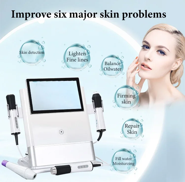 portable 4 in 1 skin care co2 bubble oxygenated therapy facial machine with skin analyze