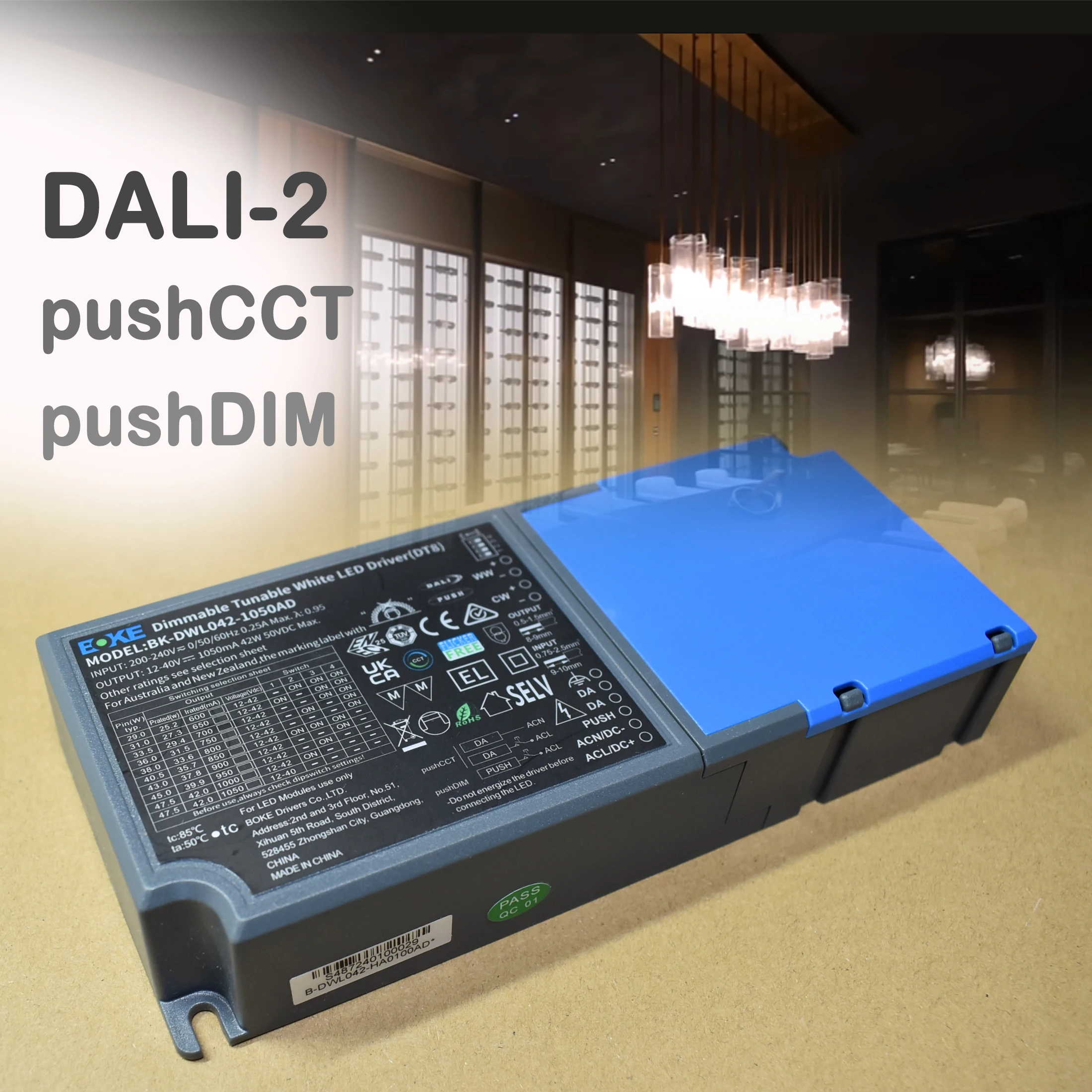 Imagem -01 - Pushdim Dimmable Ajustável Branco Led Driver Dali Cct Light Engrenagem de Controle Pushcct com Função de Memória 40w 60w Dt8 pushdim dimmable ajustavel branco led driver dali cct light engrenagem de controle pushcct com funcao de memoria 40w 60w dt8 01