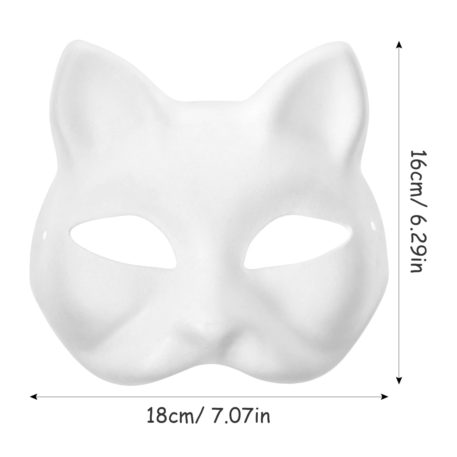 15pcs Paper Blank White Unpainted Paper Halloween Cosplay Cat Fox DIY Decorate Half Face Unpainted Paper Animal Costume Party