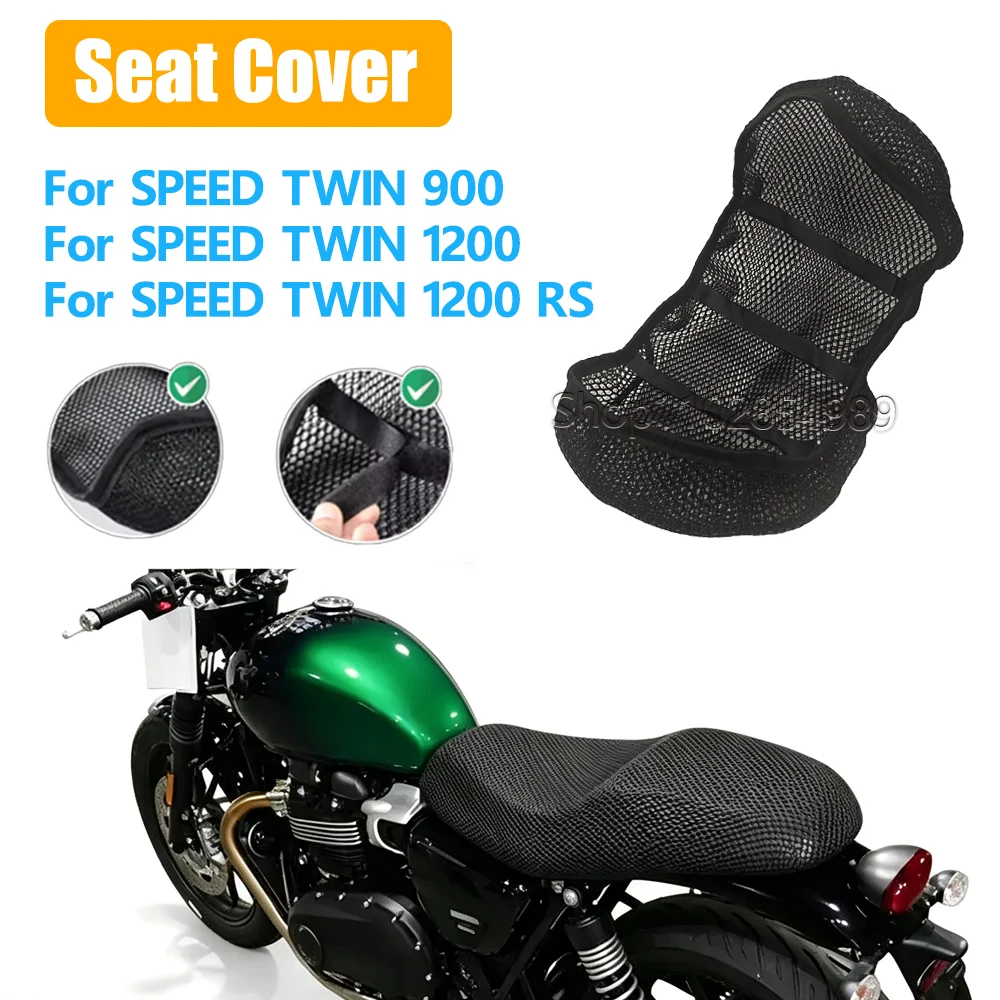 For SPEED TWIN 900 1200 1200RS Speed Twin 1200 RS 900 Motorcycle 3D Mesh Fabric Cushion Breathable Protection Seat Cover